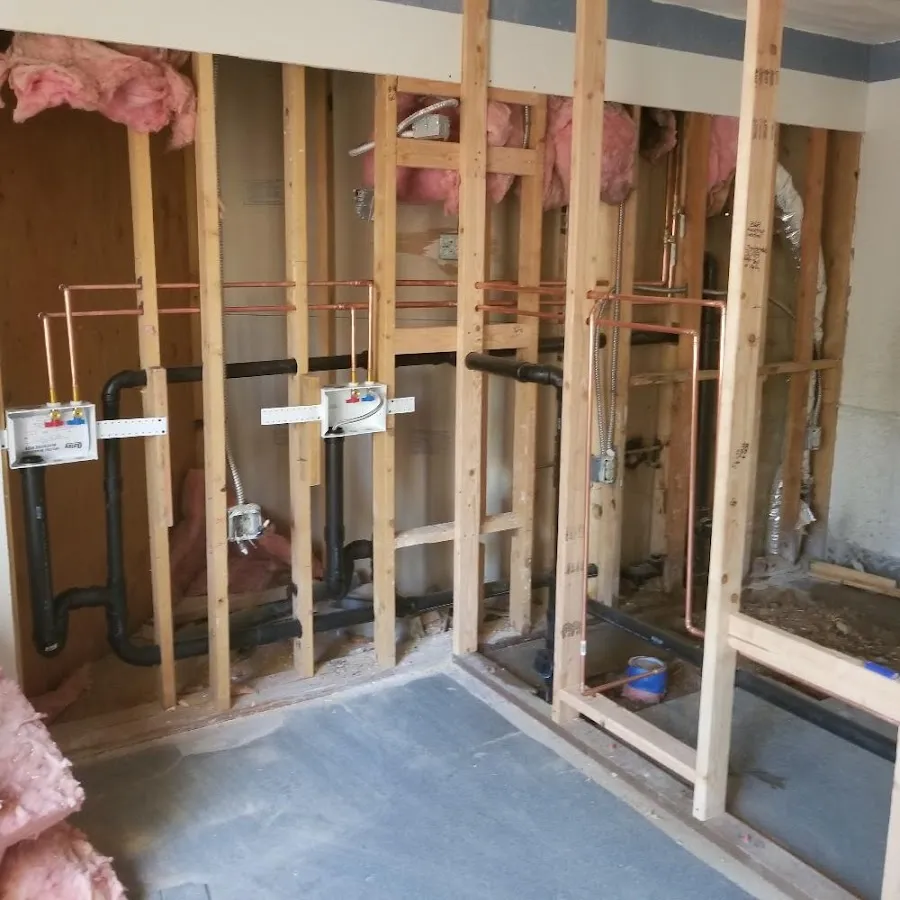 Copper pipe rough-in and plumbing installation in Nibley